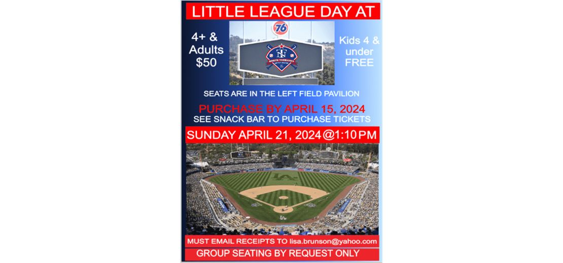 Get Your Dodger Little League Day Tickets!